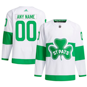ANY NAME AND NUMBER TORONTO MAPLE LEAFS ST. PATRICKS ALTERNATE AUTHENTIC ADIDAS NHL JERSEY (CUSTOMIZED PRIMEGREEN MODEL)