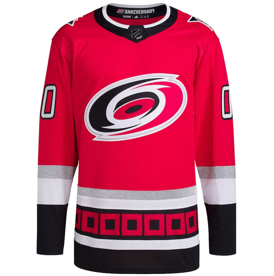 ANY NAME AND NUMBER CAROLINA HURRICANES 25TH ANNIVERSARY AUTHENTIC ADIDAS NHL JERSEY (CUSTOMIZED PRIMEGREEN MODEL)