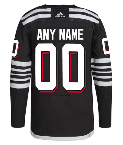 ANY NAME AND NUMBER NEW JERSEY DEVILS THIRD AUTHENTIC ADIDAS NHL
