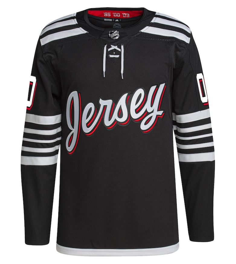 ANY NAME AND NUMBER NEW JERSEY DEVILS THIRD AUTHENTIC ADIDAS NHL