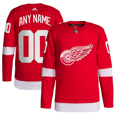 ANY NAME AND NUMBER DETROIT RED WINGS HOME OR AWAY AUTHENTIC