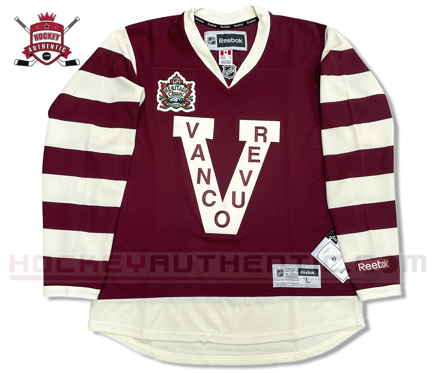 MEN-NWT-LG BLANK VANCOUVER CANUCKS MILLIONAIRES 2014 HERITAGE CLASSIC RBK  JERSEY