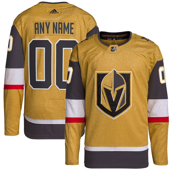 ANY NAME AND NUMBER VEGAS GOLDEN KNIGHTS HOME OR AWAY AUTHENTIC ADIDAS NHL JERSEY (CUSTOMIZED PRIMEGREEN MODEL)