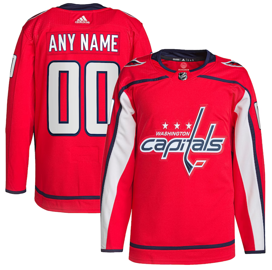 ANY NAME AND NUMBER WASHINGTON CAPITALS HOME OR AWAY AUTHENTIC ADIDAS NHL JERSEY (CUSTOMIZED PRIMEGREEN MODEL)