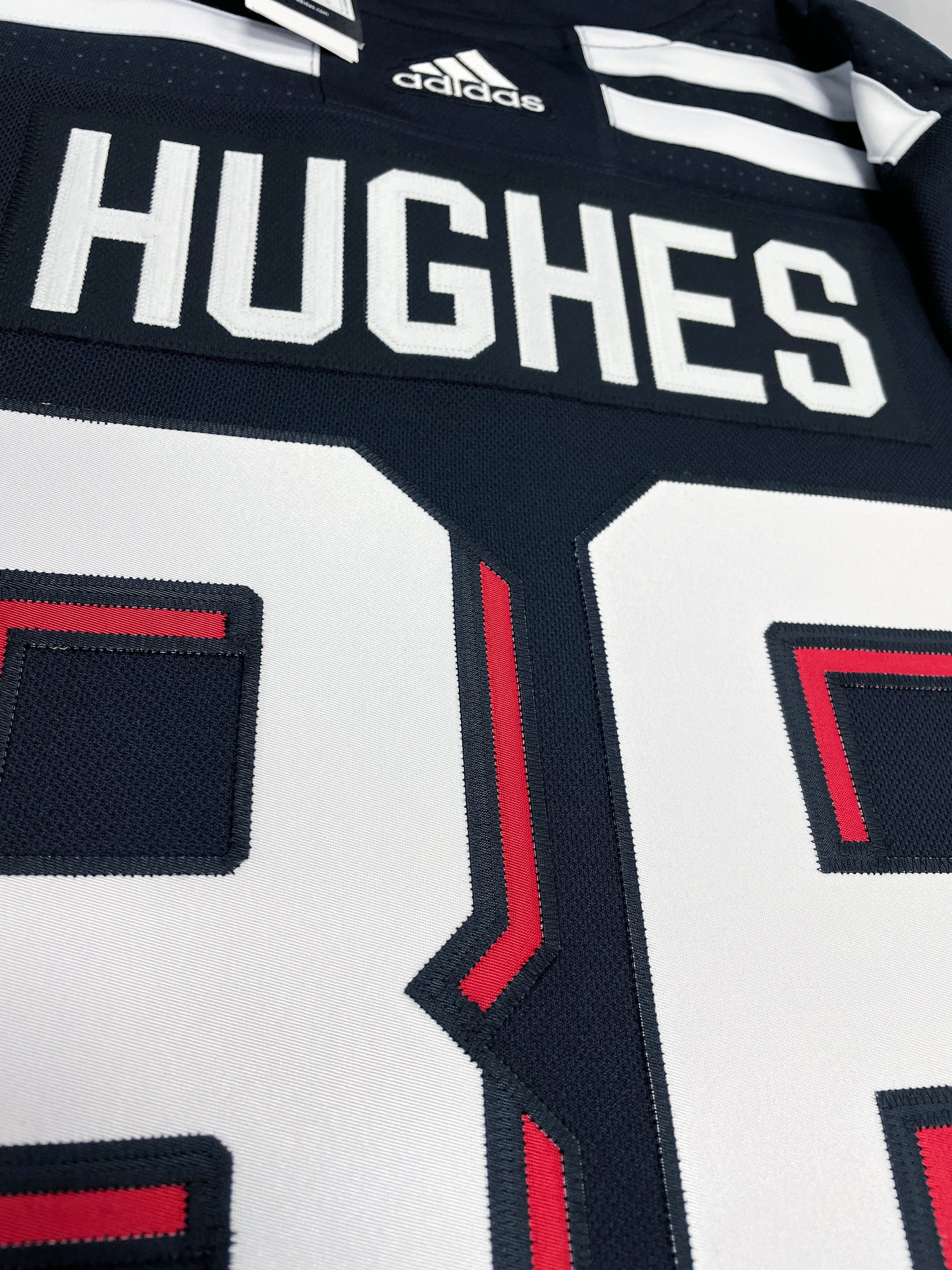 Men's New Jersey Devils Jack Hughes adidas Green 2020/21 Reverse