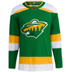 ANY NAME AND NUMBER MINNESOTA WILD REVERSE RETRO AUTHENTIC ADIDAS NHL JERSEY (CUSTOMIZED PRIMEGREEN MODEL)