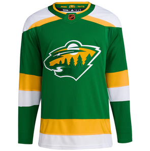 ANY NAME AND NUMBER MINNESOTA WILD REVERSE RETRO AUTHENTIC ADIDAS NHL JERSEY (CUSTOMIZED PRIMEGREEN MODEL)