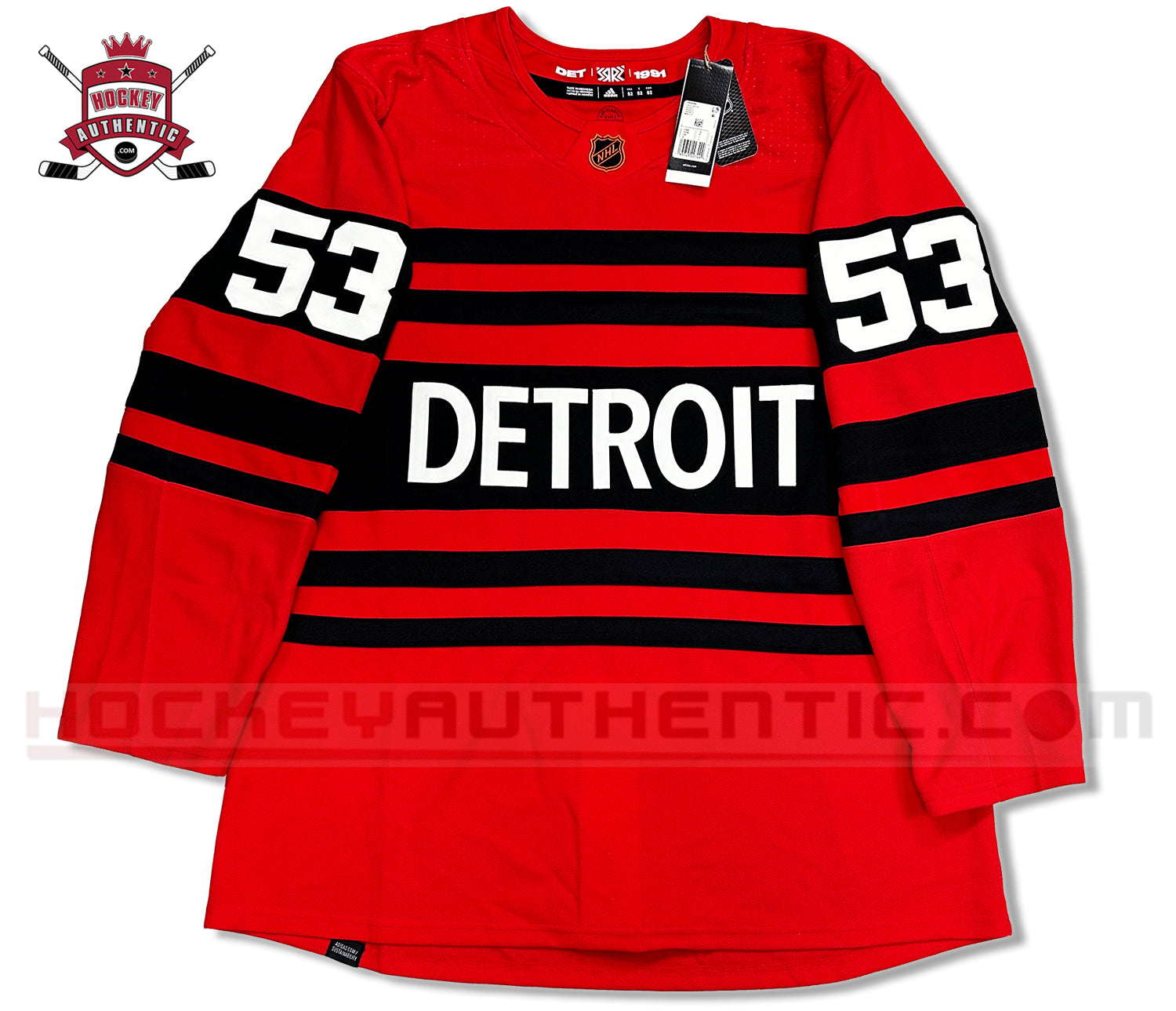 NEW adidas Detroit Red Wings White Away Authentic Pro Jersey Size 52