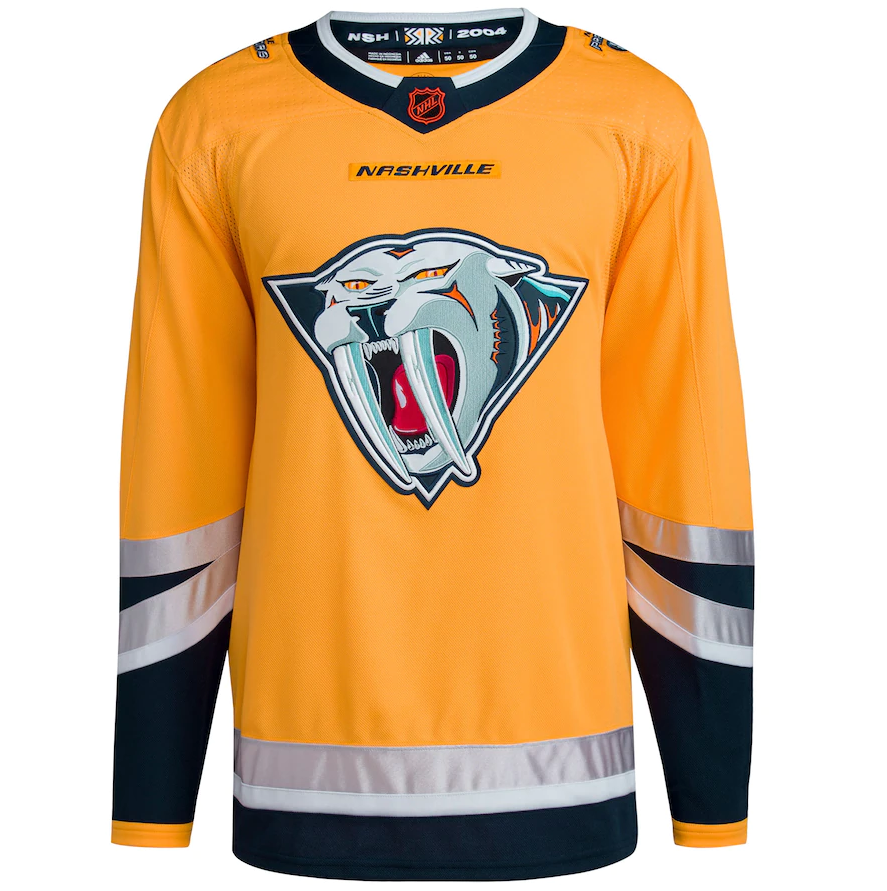 ANY NAME AND NUMBER NASHVILLE PREDATORS REVERSE RETRO AUTHENTIC ADIDAS NHL JERSEY (CUSTOMIZED PRIMEGREEN MODEL)