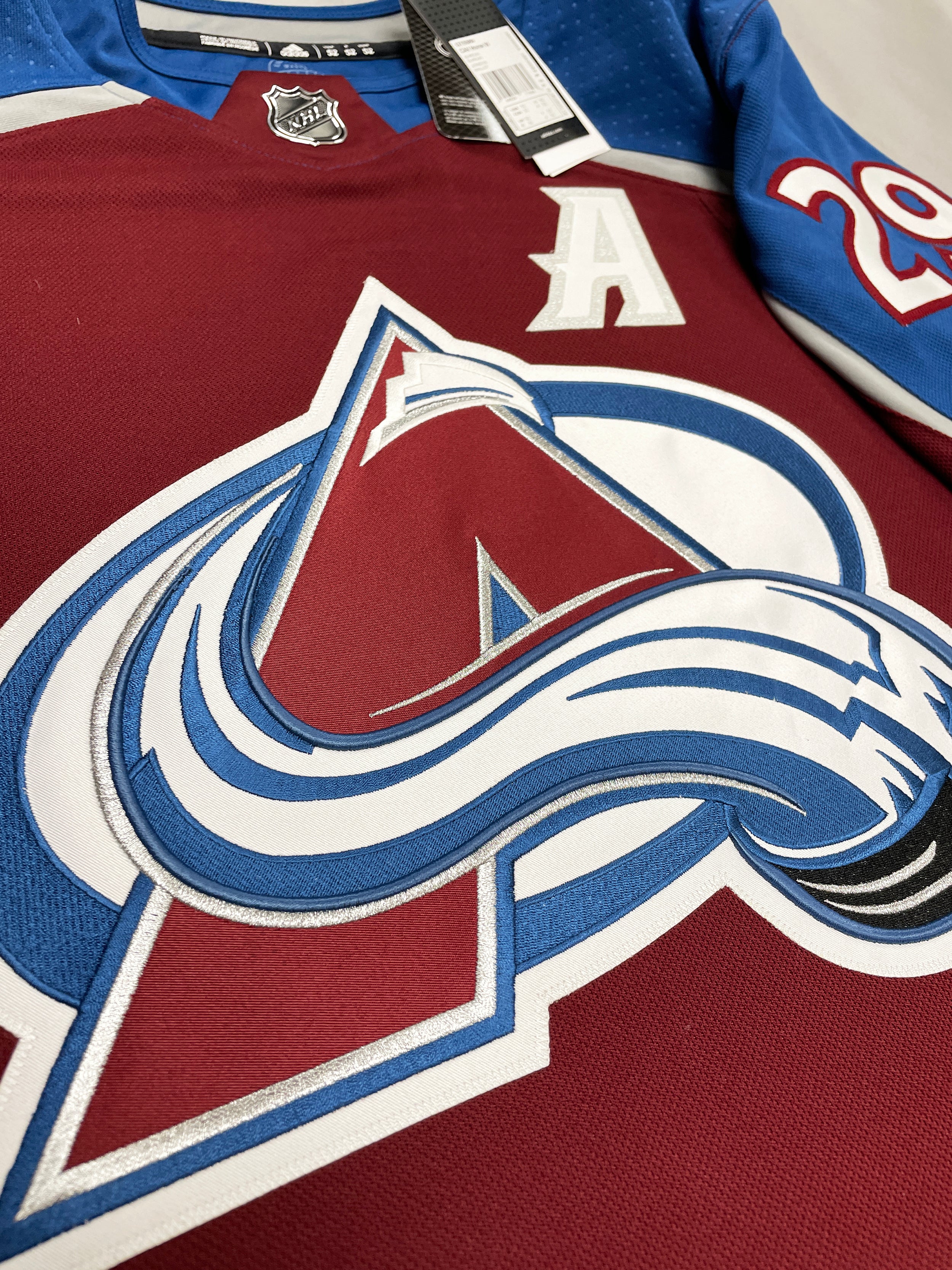 ANY NAME AND NUMBER COLORADO AVALANCHE HOME OR AWAY AUTHENTIC ADIDAS N