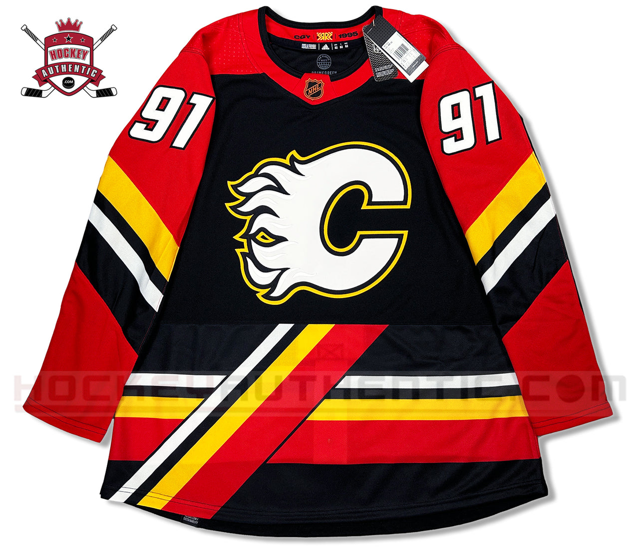 ANY NAME AND NUMBER CALGARY FLAMES REVERSE RETRO AUTHENTIC ADIDAS NHL JERSEY (CUSTOMIZED PRIMEGREEN MODEL)