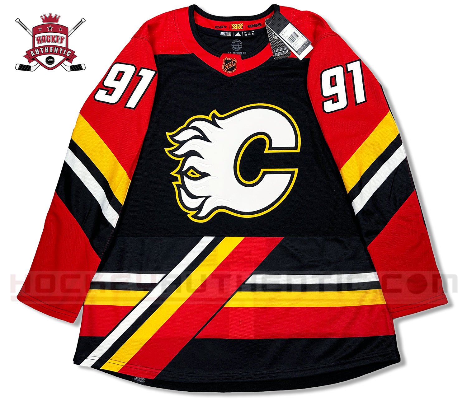 Adidas Calgary Flames NHL Jersey Red Mens Size 50(Medium
