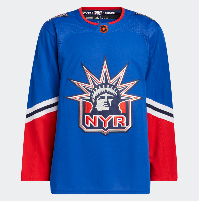 Customizable New York Rangers Adidas Primegreen Authentic NHL Hockey Jersey