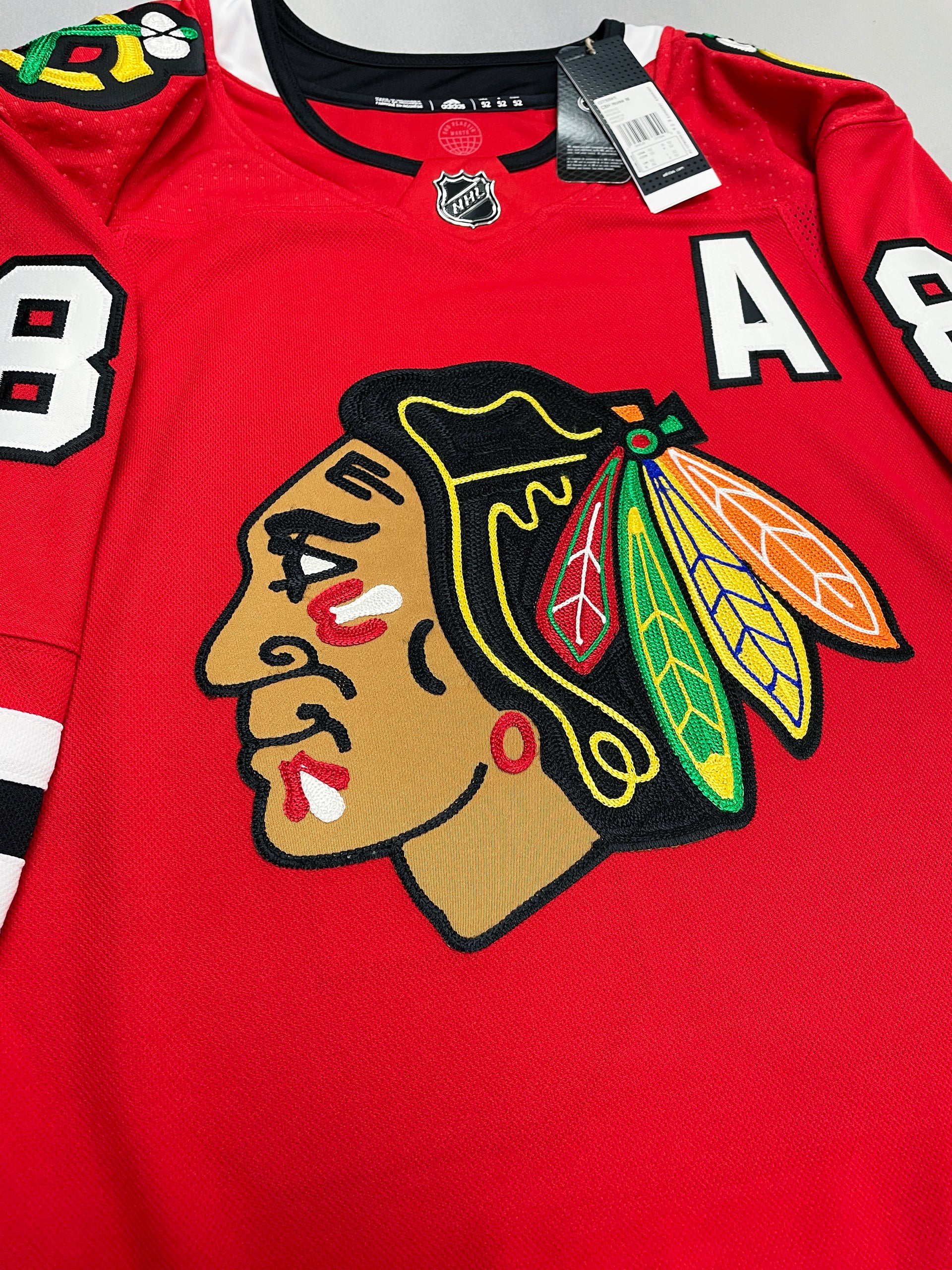 ANY NAME AND NUMBER CHICAGO BLACKHAWKS HOME OR AWAY ADIDAS PRIMEGREEN