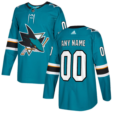 ANY NAME AND NUMBER SAN JOSE SHARKS HOME AUTHENTIC ADIDAS NHL JERSEY (CUSTOMIZED PRIMEGREEN MODEL)