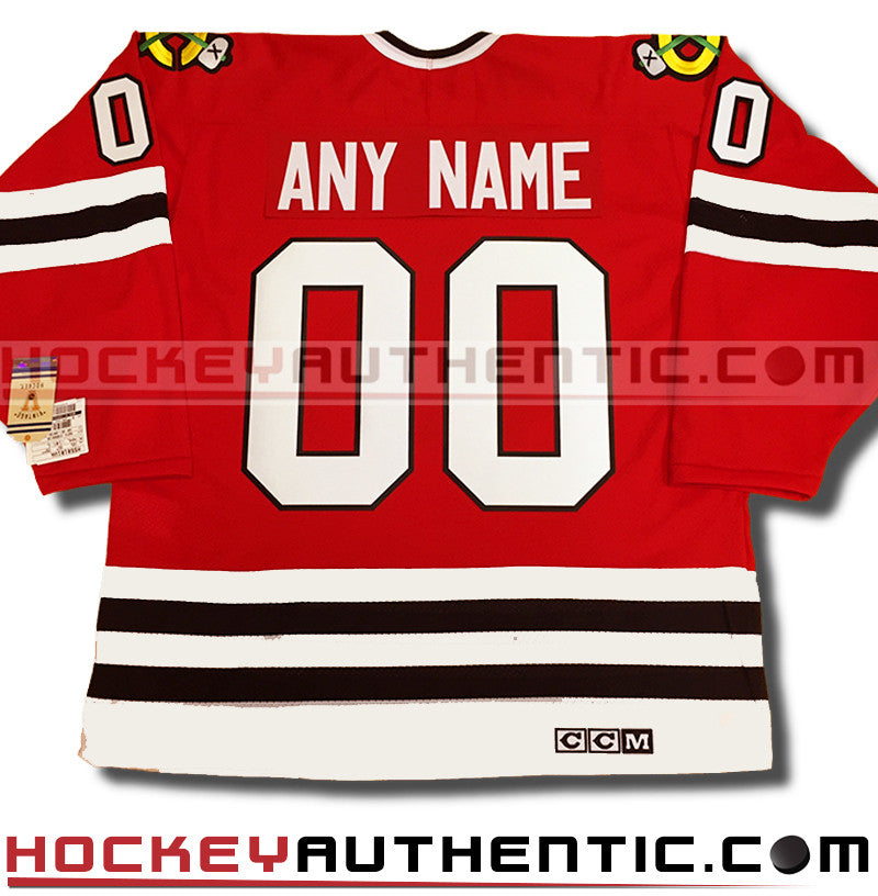 ANY NAME AND NUMBER CHICAGO BLACKHAWKS CCM VINTAGE 1992 REPLICA NHL JERSEY