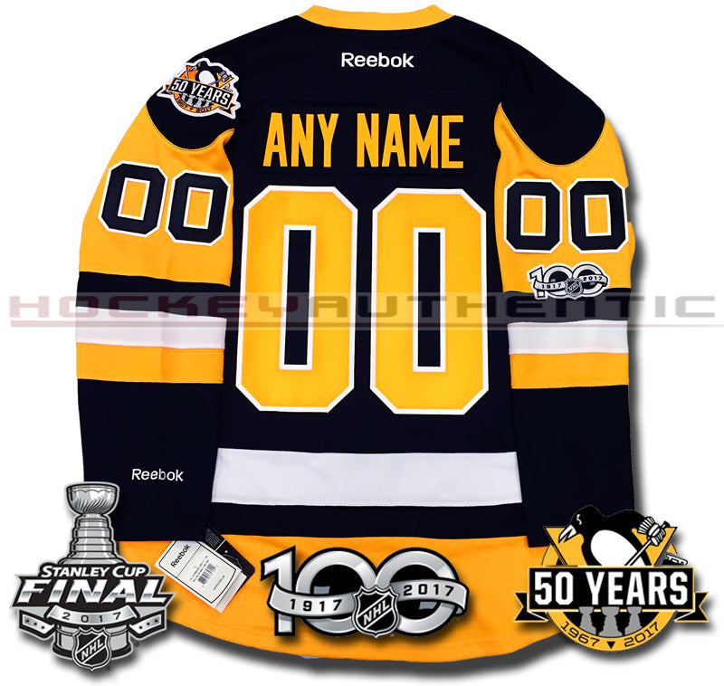 Custom Hockey Jerseys Pittsburgh Penguins Jersey Name and Number Black