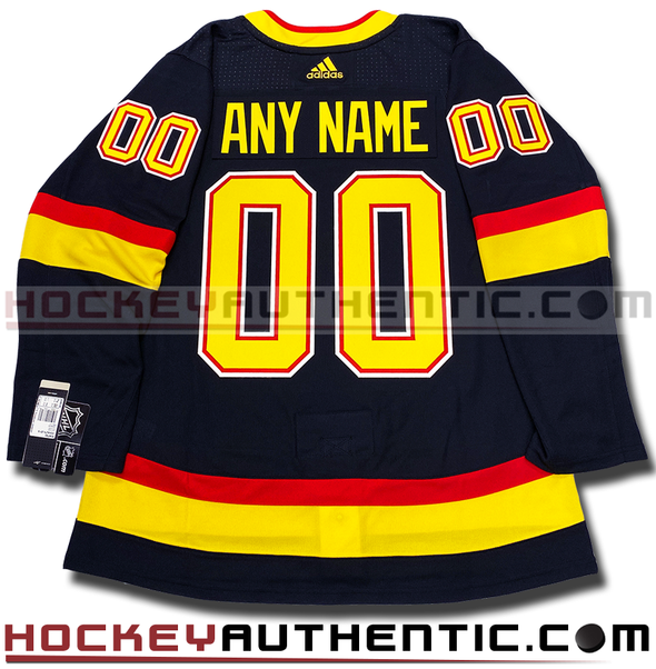 ANY NAME AND NUMBER VANCOUVER CANUCKS RETRO BLACK SKATE AUTHENTIC ADIDAS NHL JERSEY (CUSTOMIZED PRIMEGREEN MODEL)
