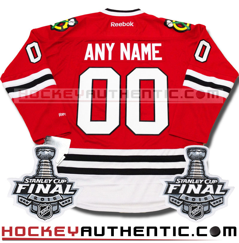 ANY NAME AND NUMBER CHICAGO BLACKHAWKS 2015 STANLEY CUP FINALS PREMIER REEBOK NHL JERSEY - Hockey Authentic