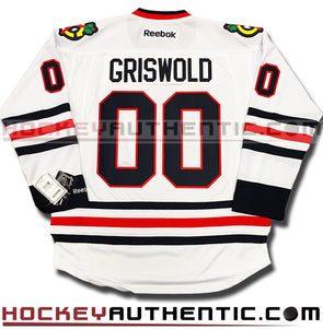 CLARK GRISWOLD CHICAGO BLACKHAWKS CHRISTMAS VACATION PREMIER REEBOK NHL JERSEY CHEVY CHASE