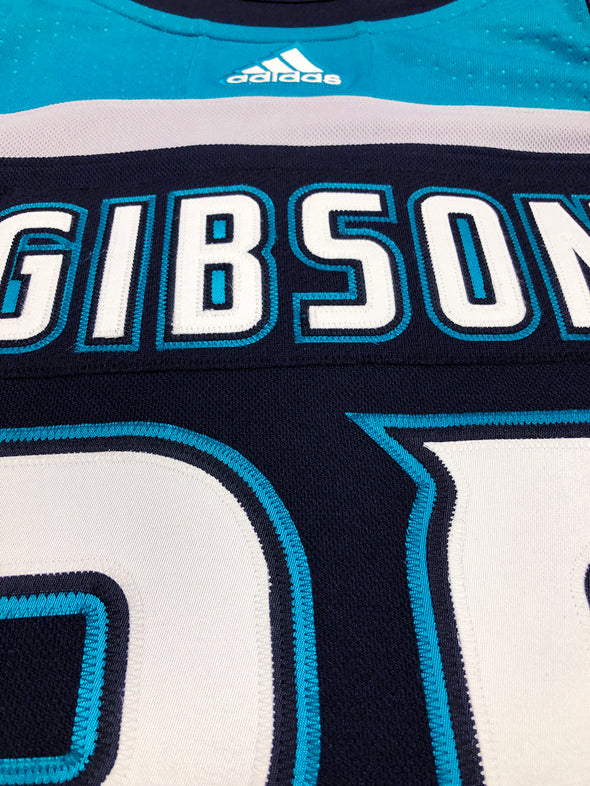 Adidas Anaheim Ducks No36 John Gibson Black/Teal Alternate Authentic Youth Stitched NHL Jersey