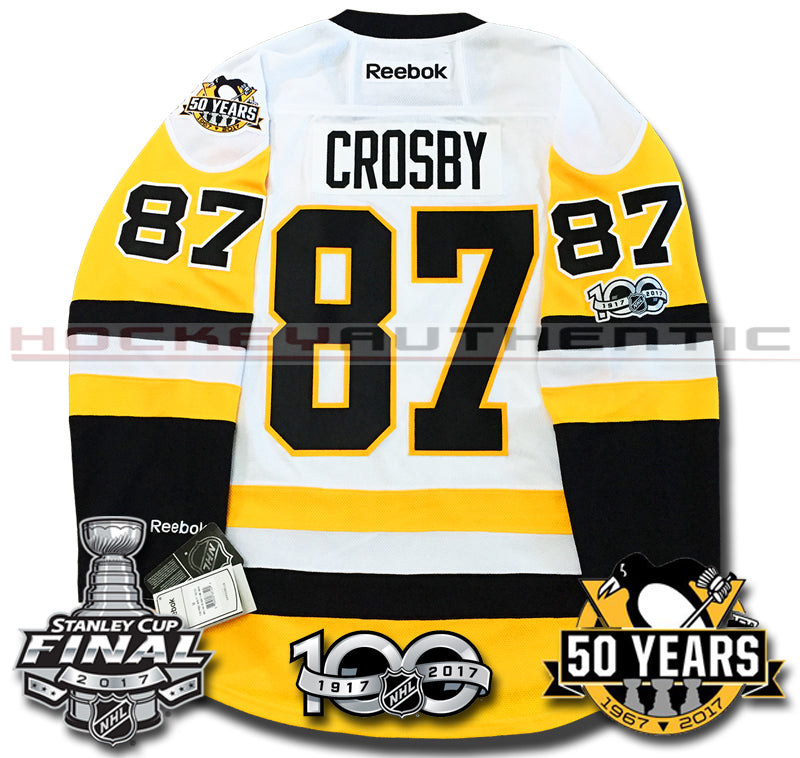 SIDNEY CROSBY PITTSBURGH PENGUINS 2017 STANLEY CUP FINALS PREMIER REEBOK NHL JERSEY - Hockey Authentic