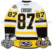 SIDNEY CROSBY PITTSBURGH PENGUINS 2017 STANLEY CUP FINALS PREMIER REEBOK NHL JERSEY - Hockey Authentic