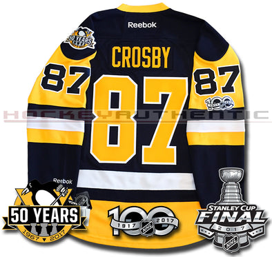 SIDNEY CROSBY PITTSBURGH PENGUINS 2017 STANLEY CUP FINALS PREMIER REEBOK NHL JERSEY - Hockey Authentic